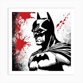Batman Portrait Ink Painting (27) Art Print