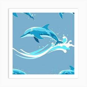 Dolphins Jumping Art Print Art Print