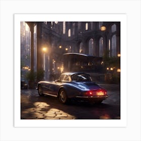 Classic Car In A City Art Print