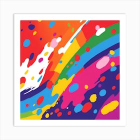 Abstract Rainbow Splash Art Print