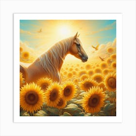 Sunflower Horse 2 Art Print