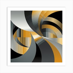 Abstract black and gold 2 Art Print