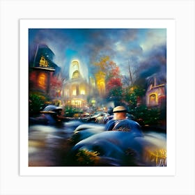 Disneyland At Night Art Print