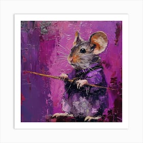 Mouse With A Stick Art Print