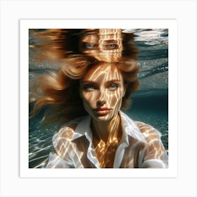 Underwater Portrait Of A Woman 4 Art Print