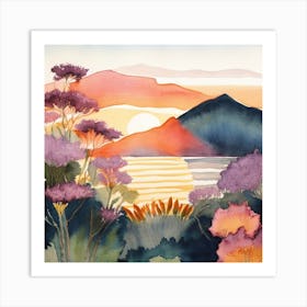 Sunset In The Mountains 1 Art Print