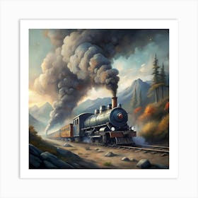 Train On The Tracks Art Print