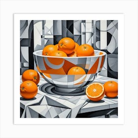 Orange Bowl Monochrome Background Art Print