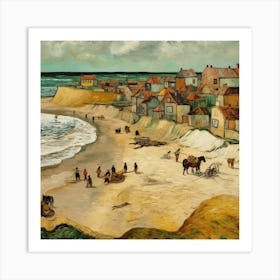 'The Village On The Beach' Art Print