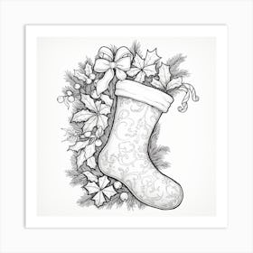Christmas Sock Art Print