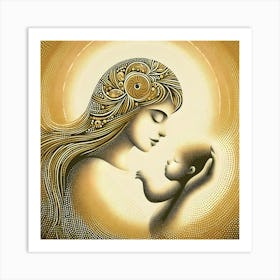 Mother And Child 8 Art Print