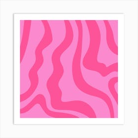 Abstract Lines And Shapes - zebra pink Art Print