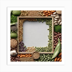 Frame Of Beans And Seeds Art Print