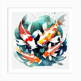 Koi Fish watercolour 1 Art Print