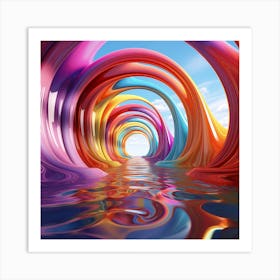 Fluid Rainbow Passage Art Print