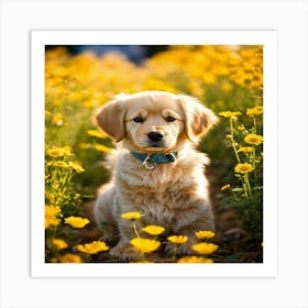 Golden Retriever Puppy 2 Art Print