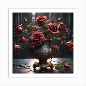 Roses In A Vase 11 Art Print