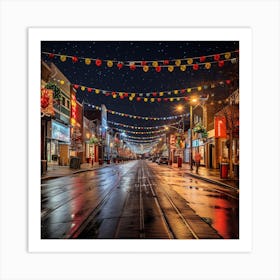 Christmas Lights In Toronto Art Print