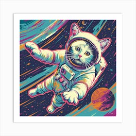 Cat In Space 2 Art Print