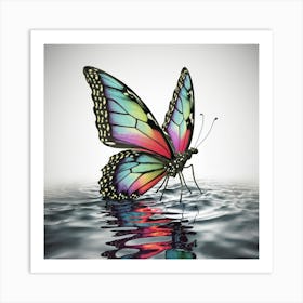 Butterfly In Water 2 Art Print