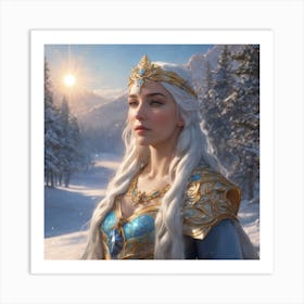 A Snow Queen in Nature Art Print