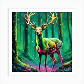 Deer In The Forest Art Print