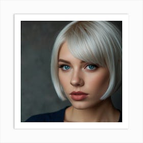 Portrait Of Young Woman With Blonde Hair Art Print