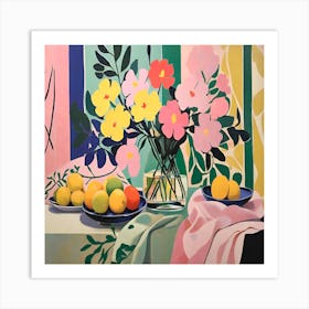 Flowers In A Vase Matisse Style  Art Print