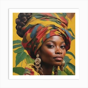 African Woman With Turban Art Print