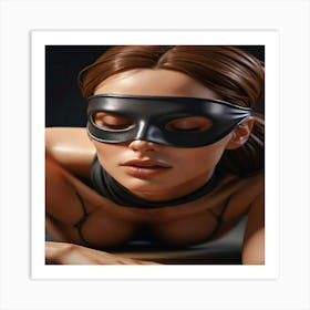 Sexy Woman In Mask Art Print