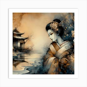 Creativel Geisha Illustration 103 Art Print