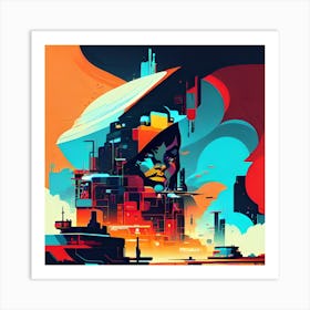 Futuristic City 2 Art Print