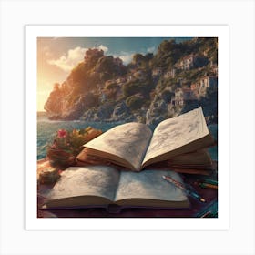 Book On A Table Art Print