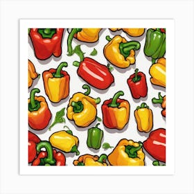 Peppers Seamless Pattern Art Print
