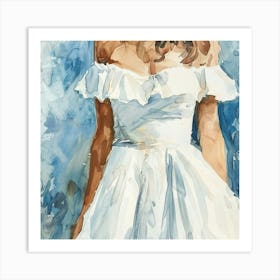 Watercolor Bridal Dress Close Up 1718 Art Print