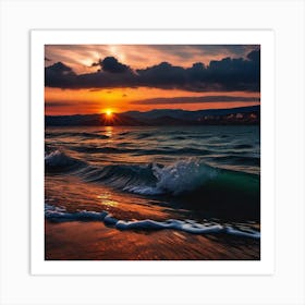 Sunset At The Beach 141 Art Print