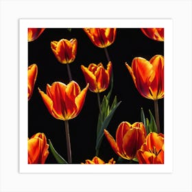 Orange Tulips 1 Art Print