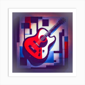 Guitar On The Wall Art Print