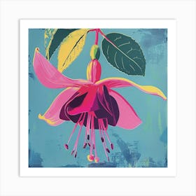 Fuchsia 1 Square Flower Illustration Art Print
