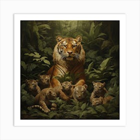 Tiger Family Art Print