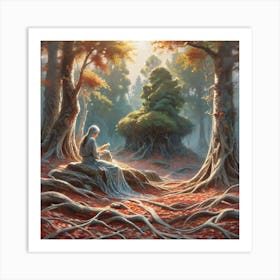 Woman In The Forest 22 Art Print