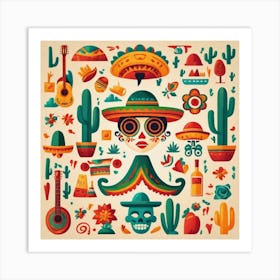 Mexican Day Of The Dead 3 Art Print