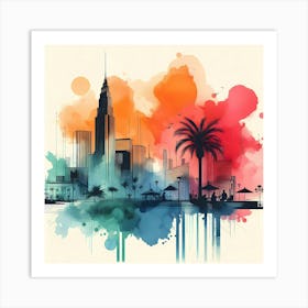 Watercolor Cityscape 8 Art Print