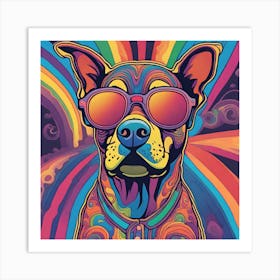 Psychedelic Dog Art Print