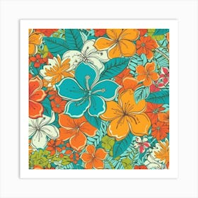 Tropical Flowers Art Print