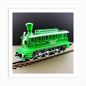 Green Train Art Print