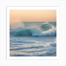 Sea Waves On The Beautiful Morning Sea Art Print