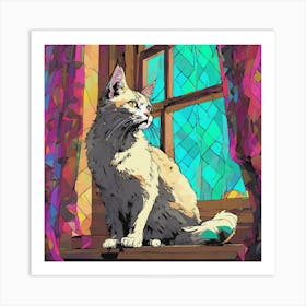 Cat In The Window 3 Art Print