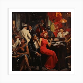 Night At The Jazz Club Art Print