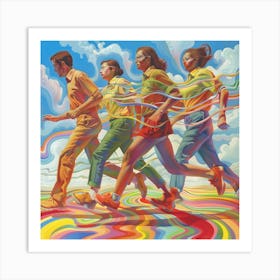 'The Rainbow Runners' Art Print